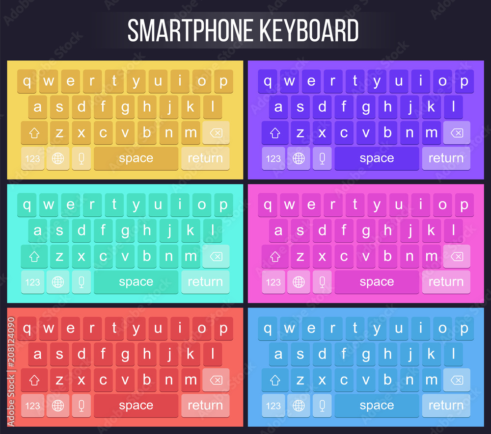 Creative vector illustration of modern mobile phone keyboard of alphabet buttons isolated on background. Smartphone art design keypad mockup. Abstract concept graphic device element flat style Creative vector illustration of modern mobile phone keyboard of alphabet buttons isolated on background. Smartphone art design keypad mockup. Abstract concept graphic device element flat style