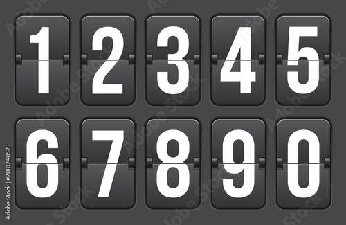 Creative vector illustration of countdown timer with different numbers isolated on background. Clock counter art design. Abstract concept graphic mechanical scoreboard panel element