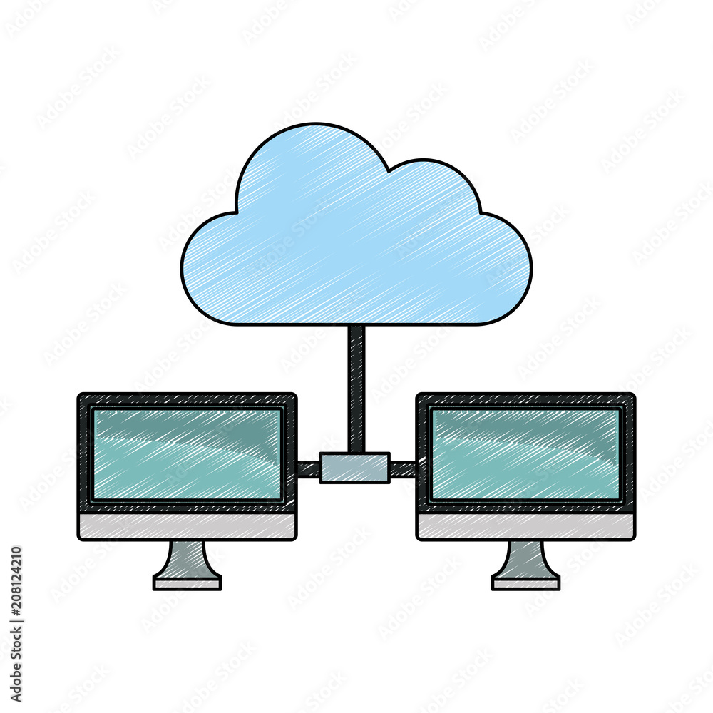 Computers network system vector illustration graphic design Computers network system vector illustration graphic design
