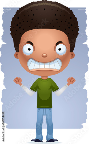 Cartoon Mad Teen Boy