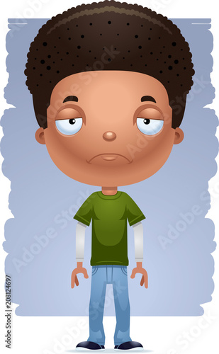 Cartoon Sad Teen Boy