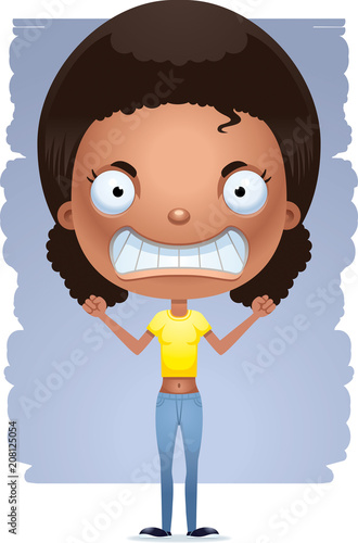 Cartoon Mad Teen Girl