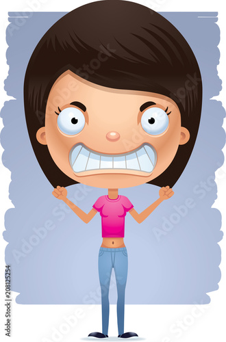 Cartoon Mad Teen Girl