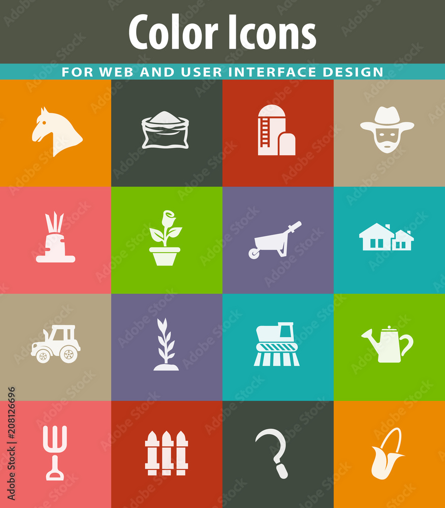 Agricultural icons set Agricultural icons set