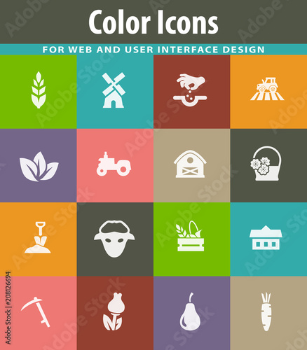 Agricultural icons set