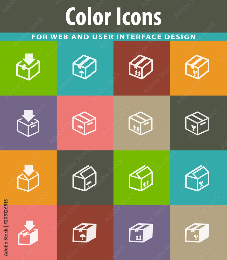 Simple icons set of box Simple icons set of box