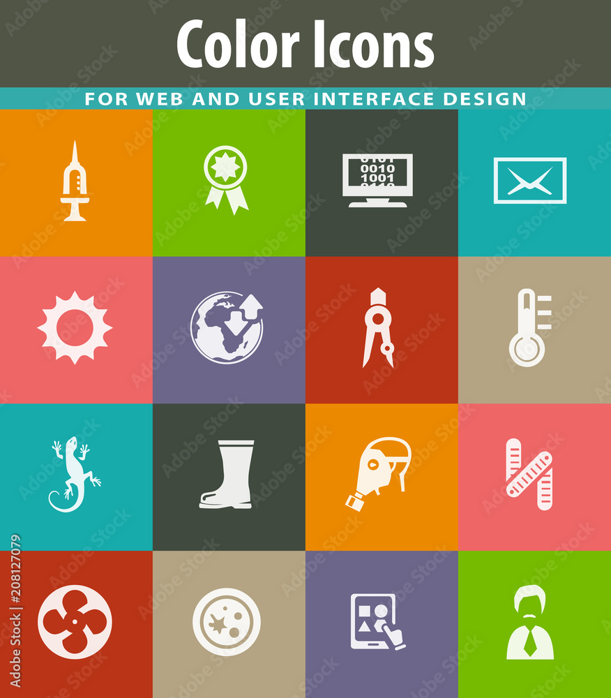 Courses school icons set Courses school icons set