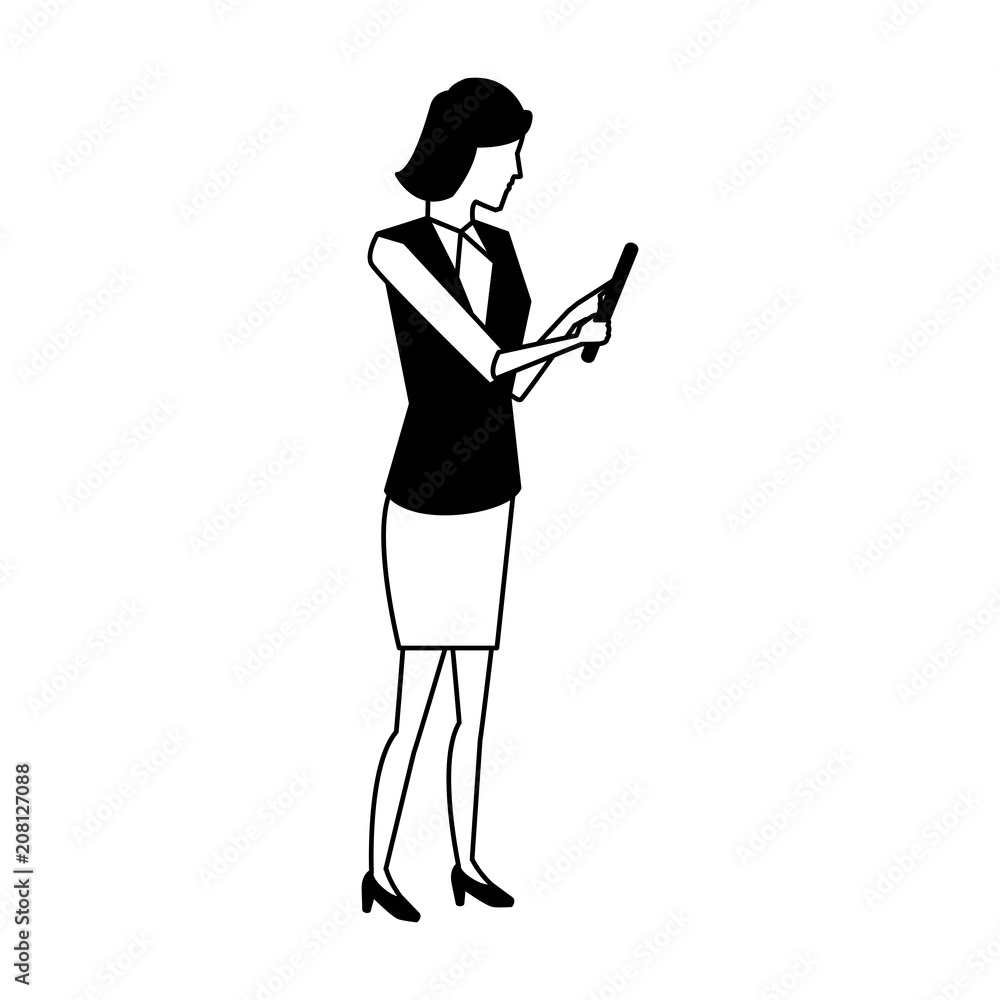 Businesswoman using tablet vector illustration graphic design Businesswoman using tablet vector illustration graphic design