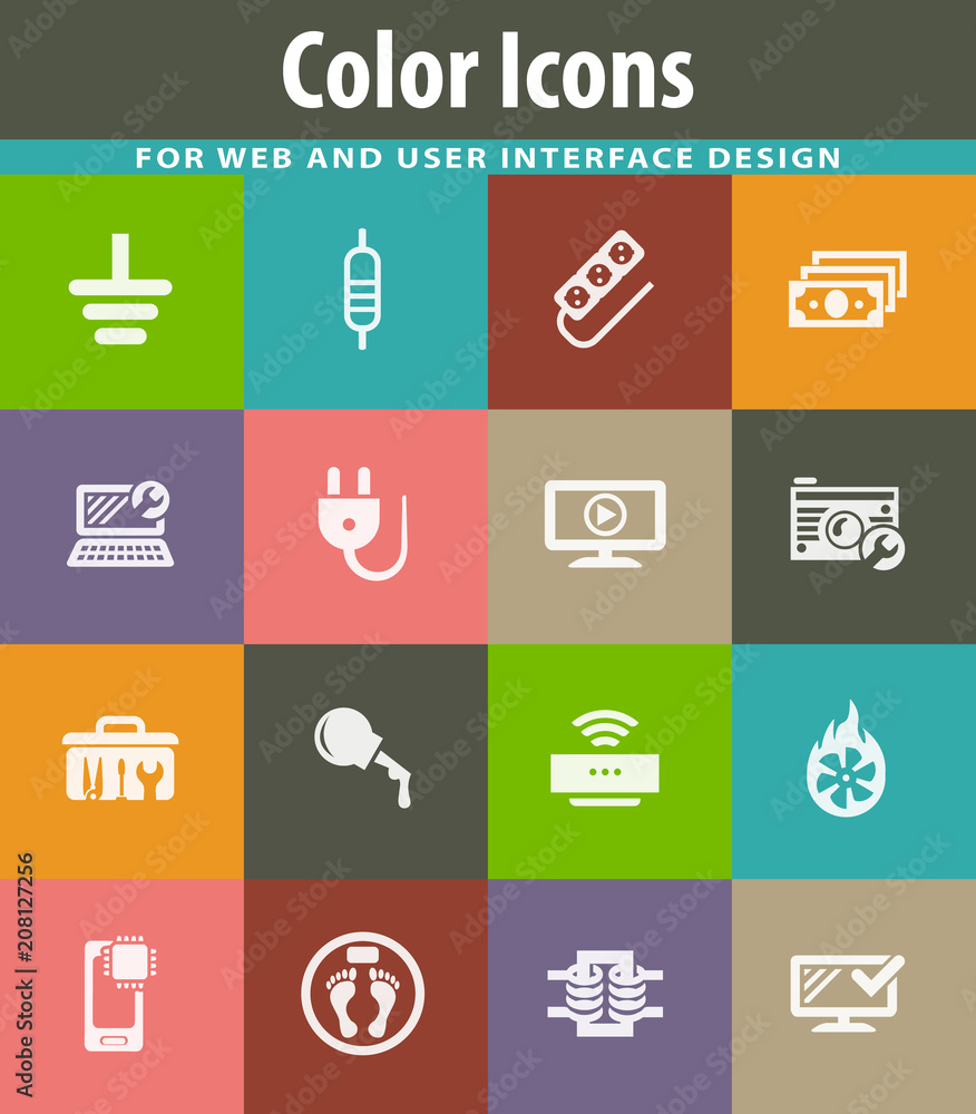 Electronic repair icons set Electronic repair icons set
