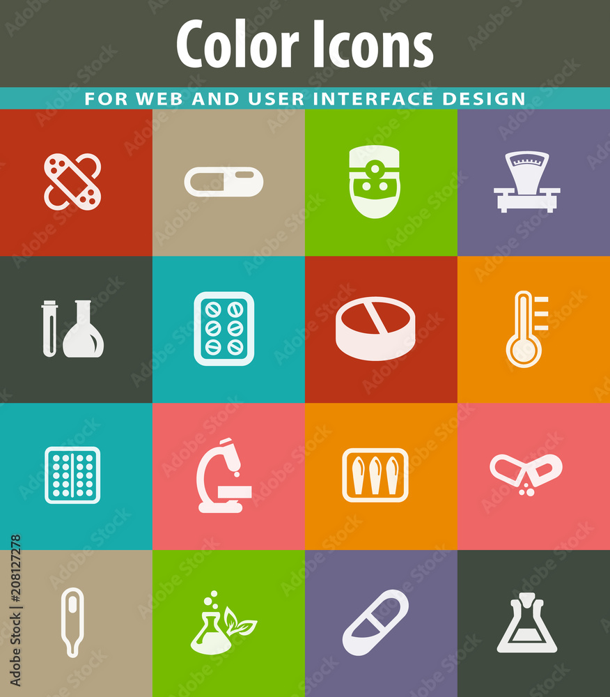 Faculty of biology icons set Faculty of biology icons set