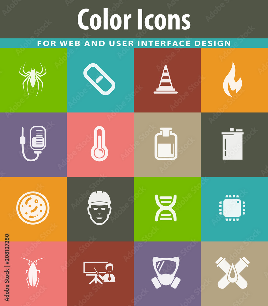 Faculty of biology icons set Faculty of biology icons set