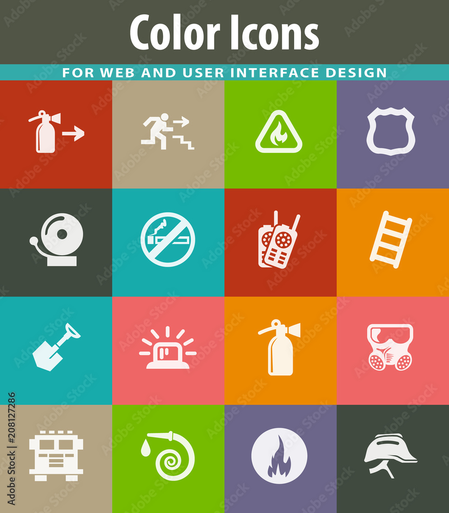 Fire-brigade icon set Fire-brigade icon set