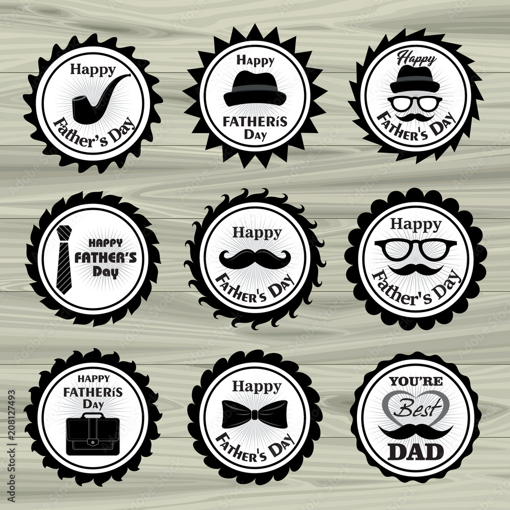 Vintage old school Father’s Day badges