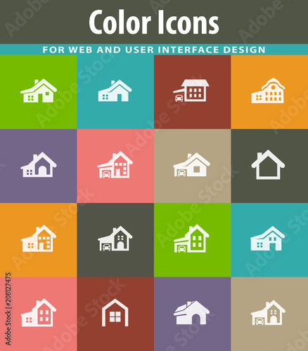 house type icon set
