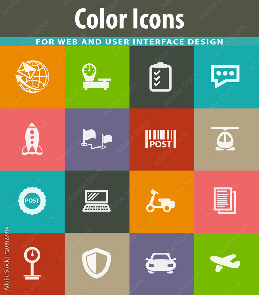 Post service icons set Post service icons set