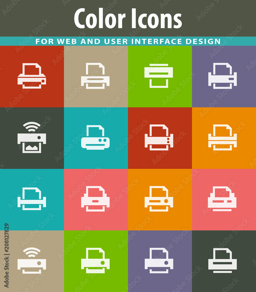 Print icons set Print icons set