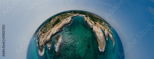 Apulia Italy blue Sea summer Coastline Drone 360 vr photo