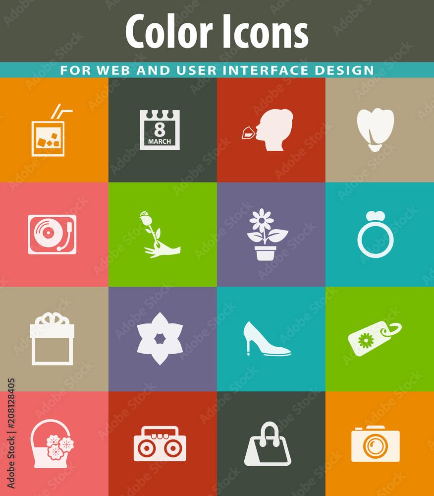 Women's Day icons set Women's Day icons set