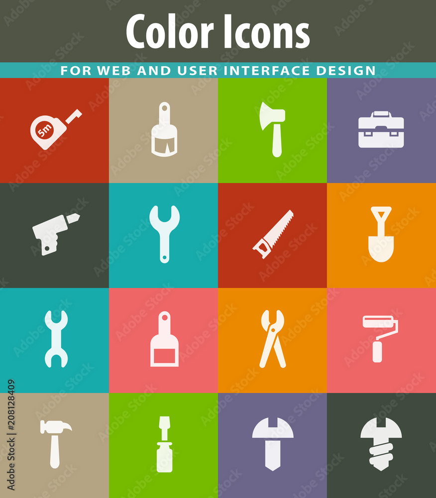 Work tools icons set Work tools icons set