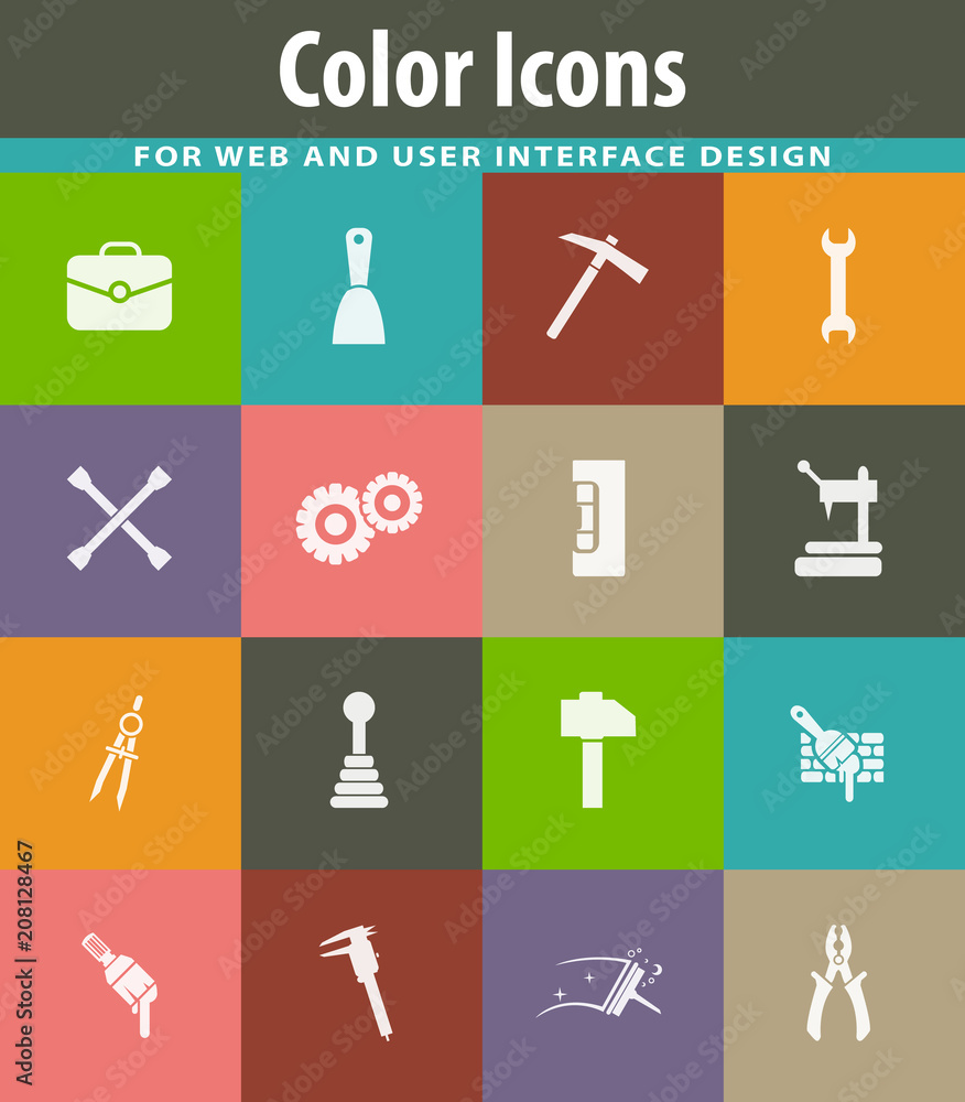 Work tools icons set Work tools icons set