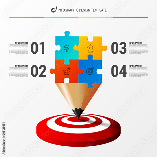 Infographic design template. Business concept with 4 steps