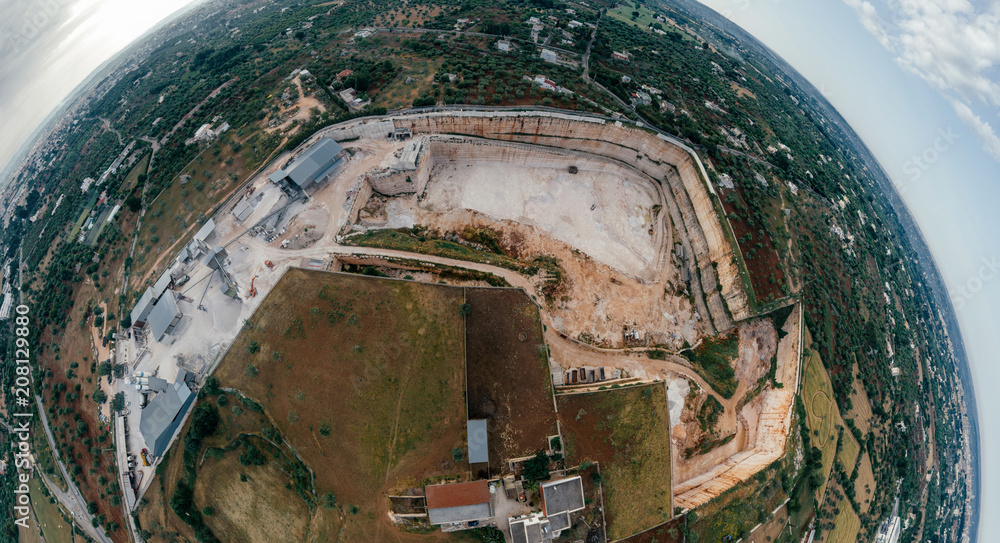 Stone and Sand Quarry Cava Italy Drone 360 vr Stone and Sand Quarry Cava Italy Drone 360 vr