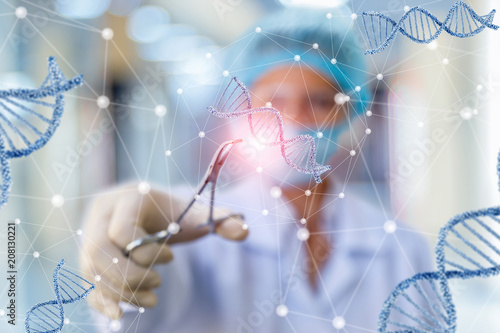 фотографія Researcher working with DNA .