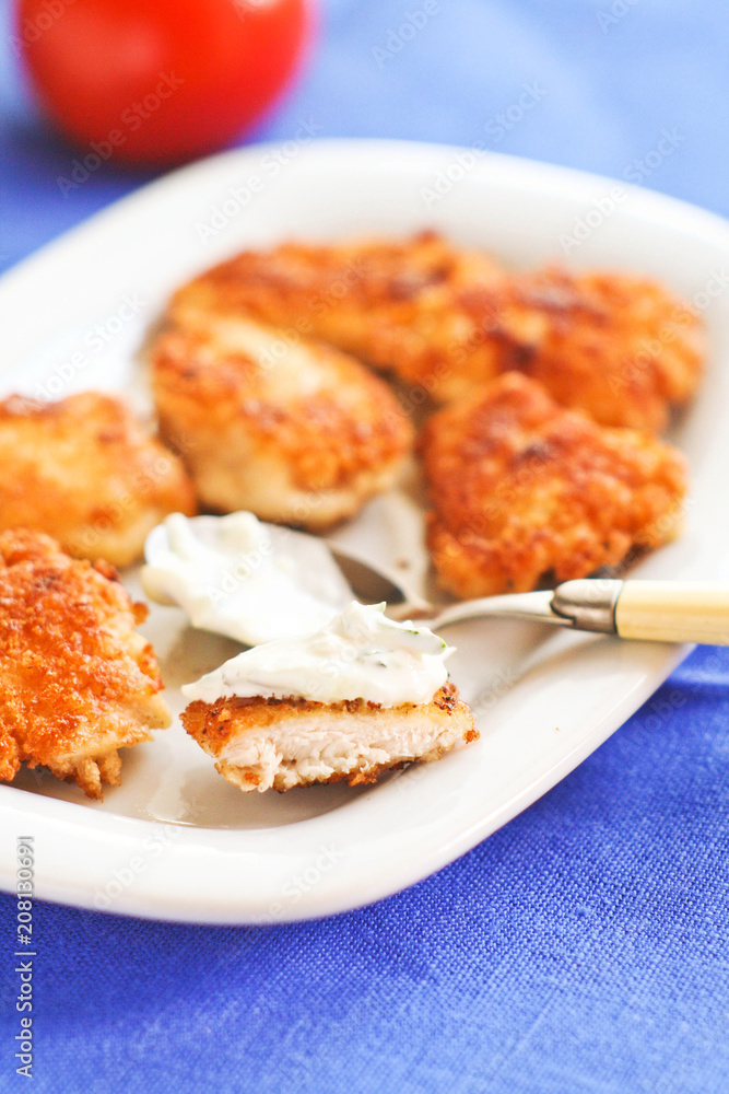 Chicken nuggets with sauce Chicken nuggets with sauce
