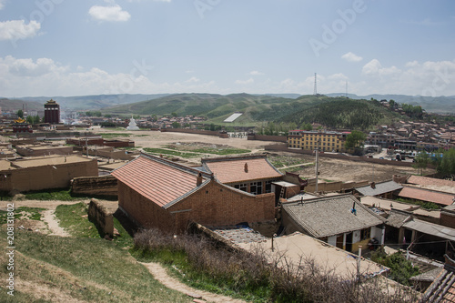 View from the hill to Milarepa. Stupa photo