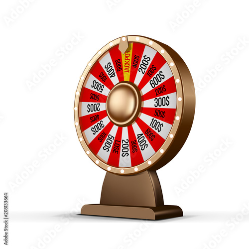 fortune wheel 3d object isolated on white background. Wheel of luck