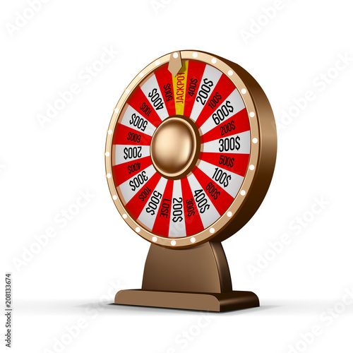fortune wheel 3d object isolated on white background. Wheel of luck