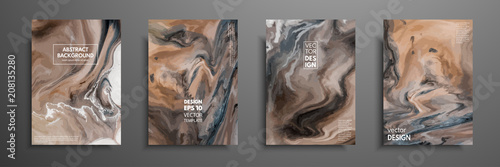 Mixture of acrylic paints. Liquid marble texture. Fluid art. Applicable for design cover, presentation, invitation, flyer, annual report, poster and business card, desing packaging. Modern artwork.