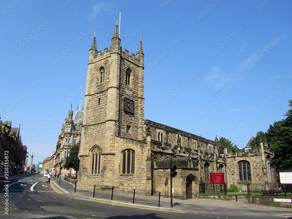 St John the Baptist Church, Newcastle upon Tyne, looking towards Grey's Monument.