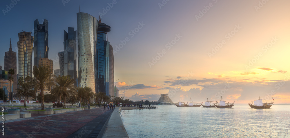 Skyline of West Bay and Doha City Center, Qatar Skyline of West Bay and Doha City Center, Qatar