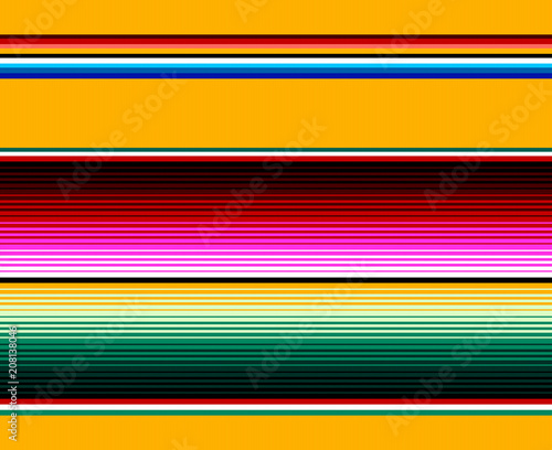 Blanket stripes seamless vector pattern. Background for Cinco de Mayo party decor or ethnic mexican fabric pattern with colorful stripes. Serape gesign