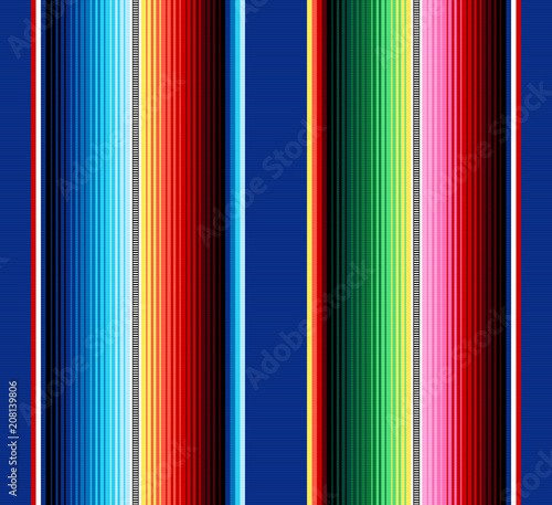 Blanket stripes seamless vector pattern. Background for Cinco de Mayo party decor or ethnic mexican fabric pattern with colorful stripes. Serape gesign
