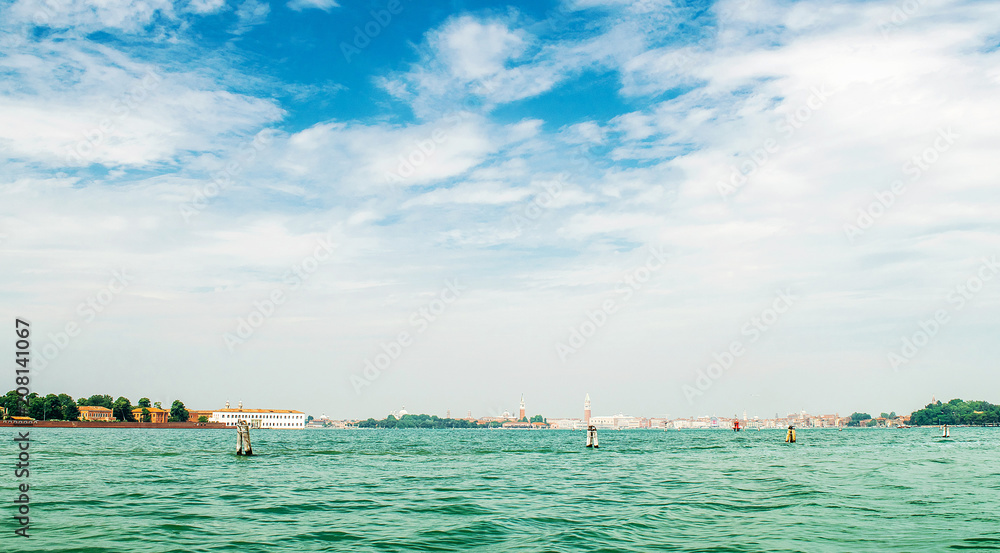 Panorama of the lagoon Venice,Italy,02 June 2018,panorama of the lagoon of Venice,summer day