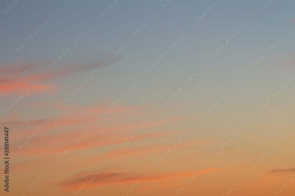 orange soft clouds background at sunset