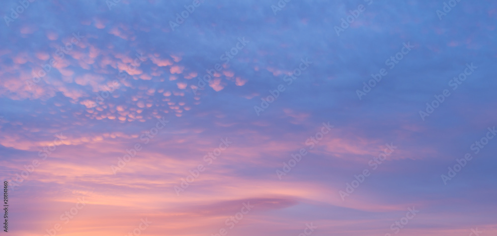 pinky soft clouds in the air at sunset background