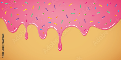 rosa donut zuckerglasur mit bunten streuseln