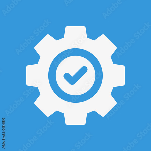 Settings icon, Tools and utensils icon with check sign. Settings icon and approved, confirm, done, tick, completed symbol