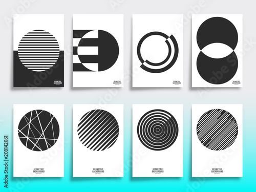 Set of minimal geometric design cover template