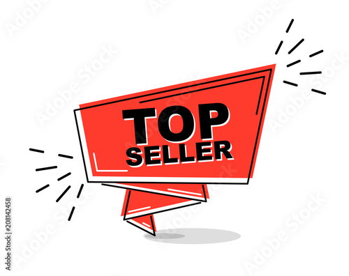 red flat line banner top seller