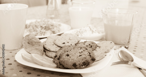 plate of cookies for breakfast photo