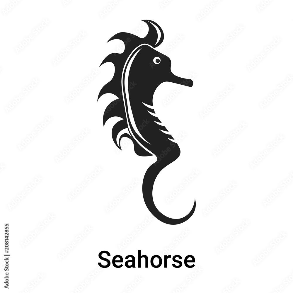 Seahorse icon vector sign and symbol isolated on white background, Seahorse logo concept Seahorse icon vector sign and symbol isolated on white background, Seahorse logo concept