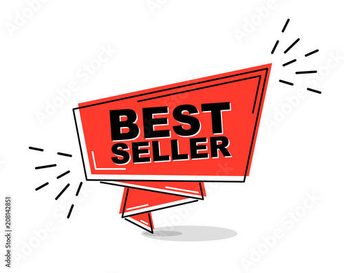 red flat line banner best seller
