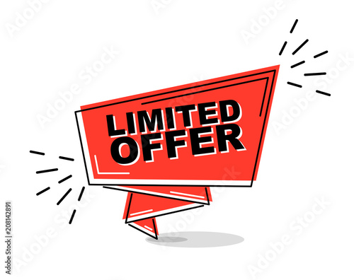 red flat line banner limited offer