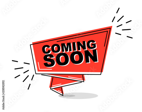 red flat line banner coming soon
