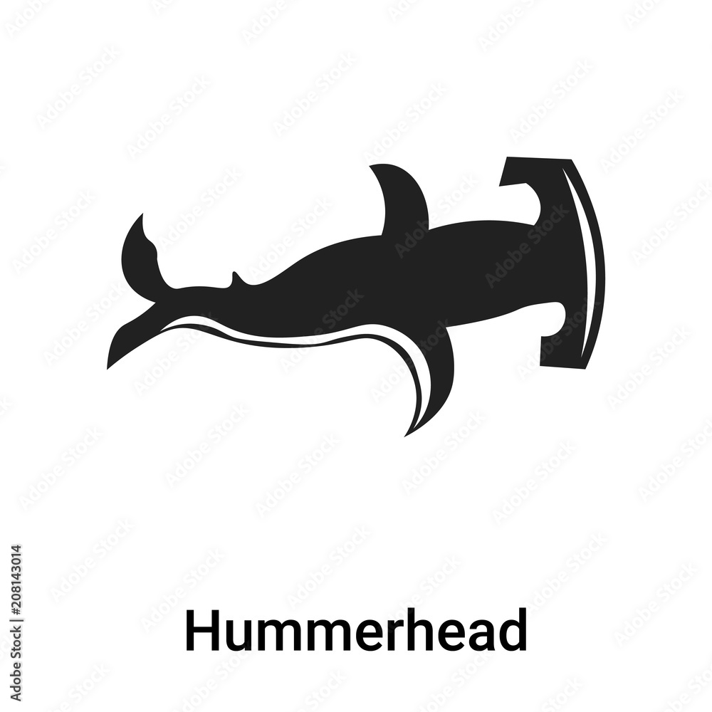 Obraz premium Hummerhead icon vector sign and symbol isolated on white background, Hummerhead logo concept