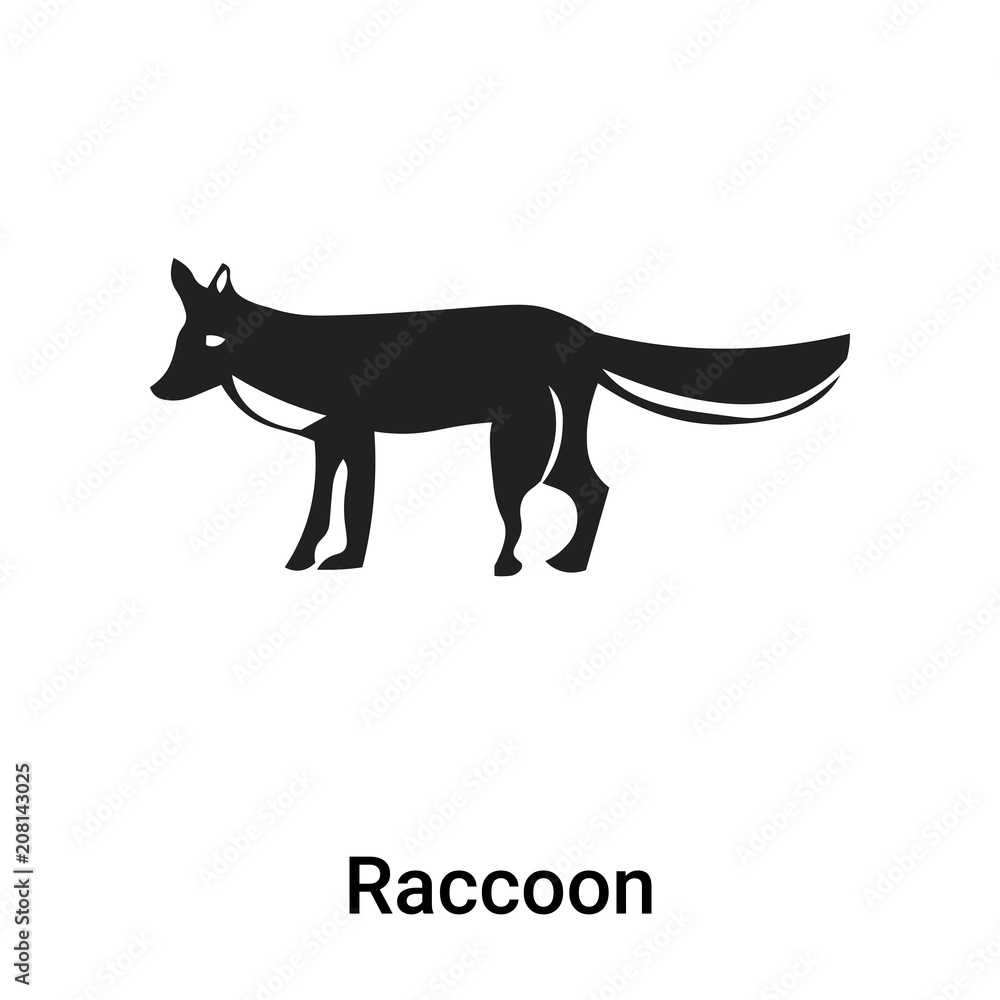 Raccoon icon vector sign and symbol isolated on white background, Raccoon logo concept